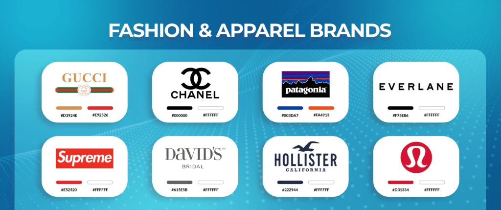 Logo color combination fashion and apparel brands