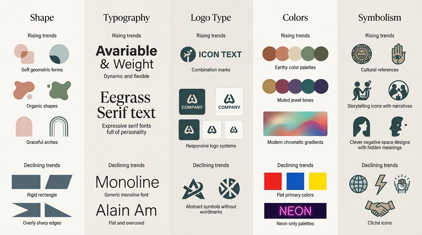 Logo design trends infographic - logo design