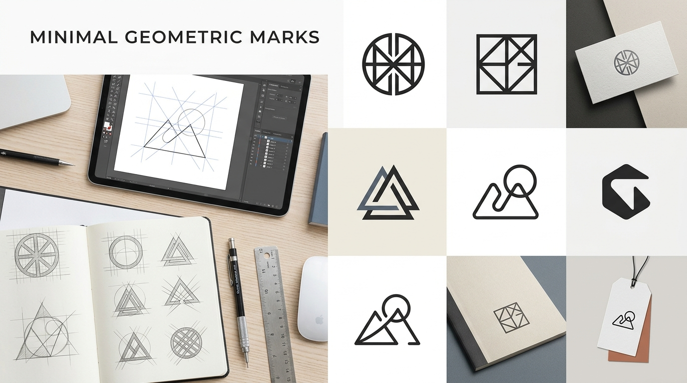 Minimal Geometric Marks logo - logo design services in USA