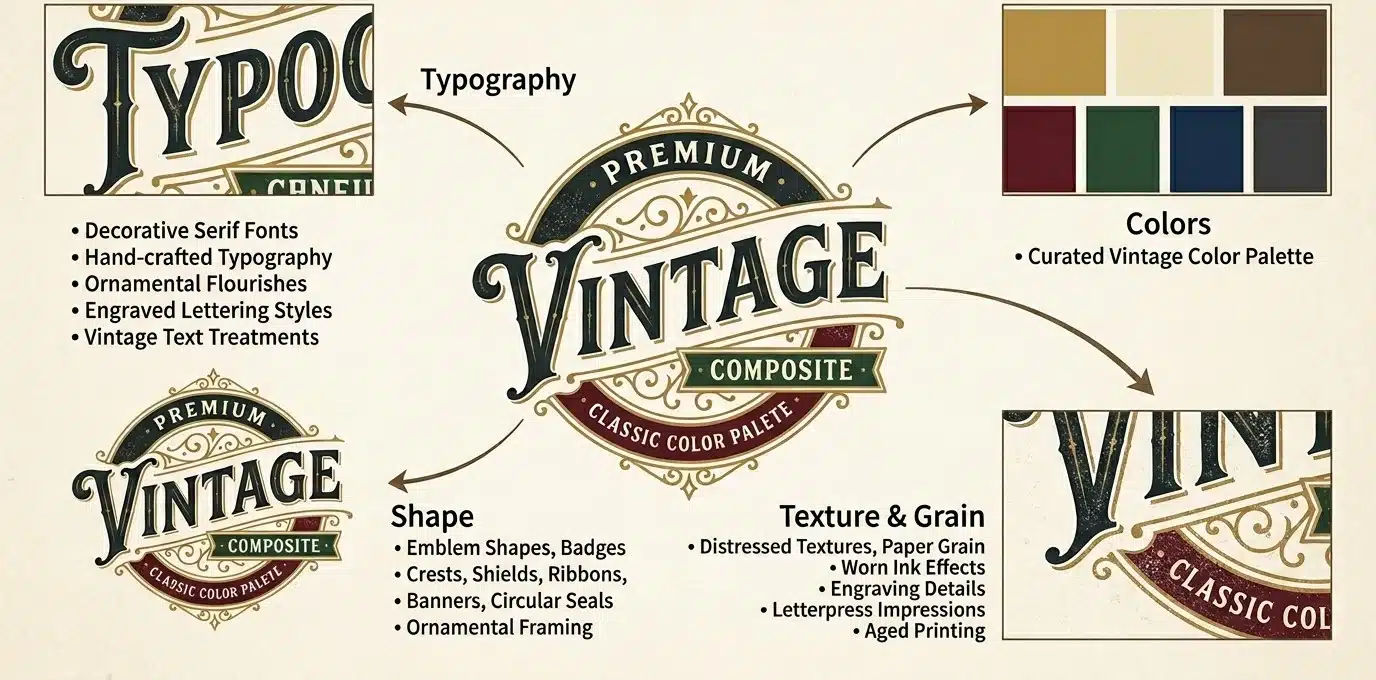 Vintage color palete - logo design company