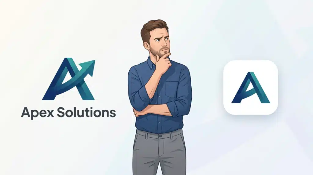 Man comparing logo and icon - custom logo design