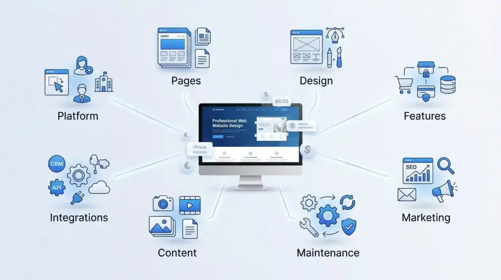Website design cost factors - web design services company