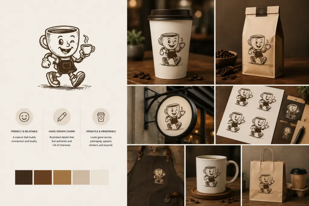 mascot cofffee - custom logo design